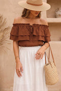 Airflow Off-Shoulder Tiered Ruffle Top