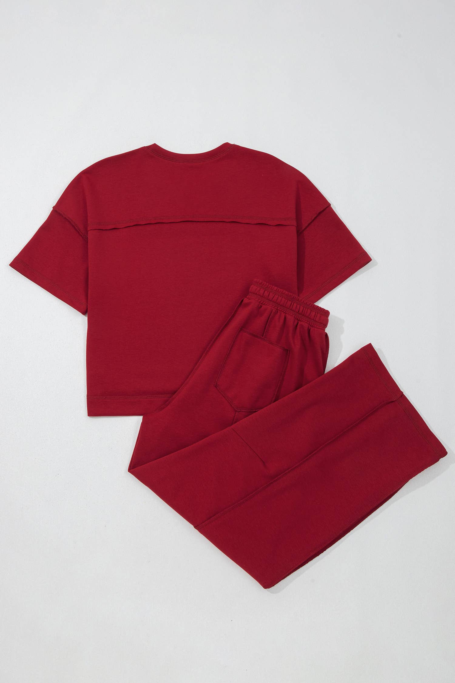 Short Sleeve Top and Wide Leg 2pcs Lounge Set